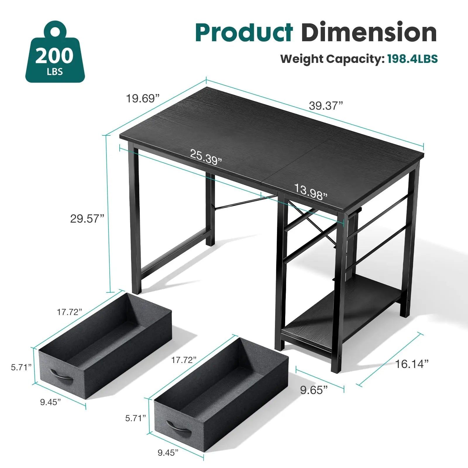Computer Desk with 2 Drawers