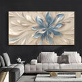 Large Blue and White Floral Canvas Art