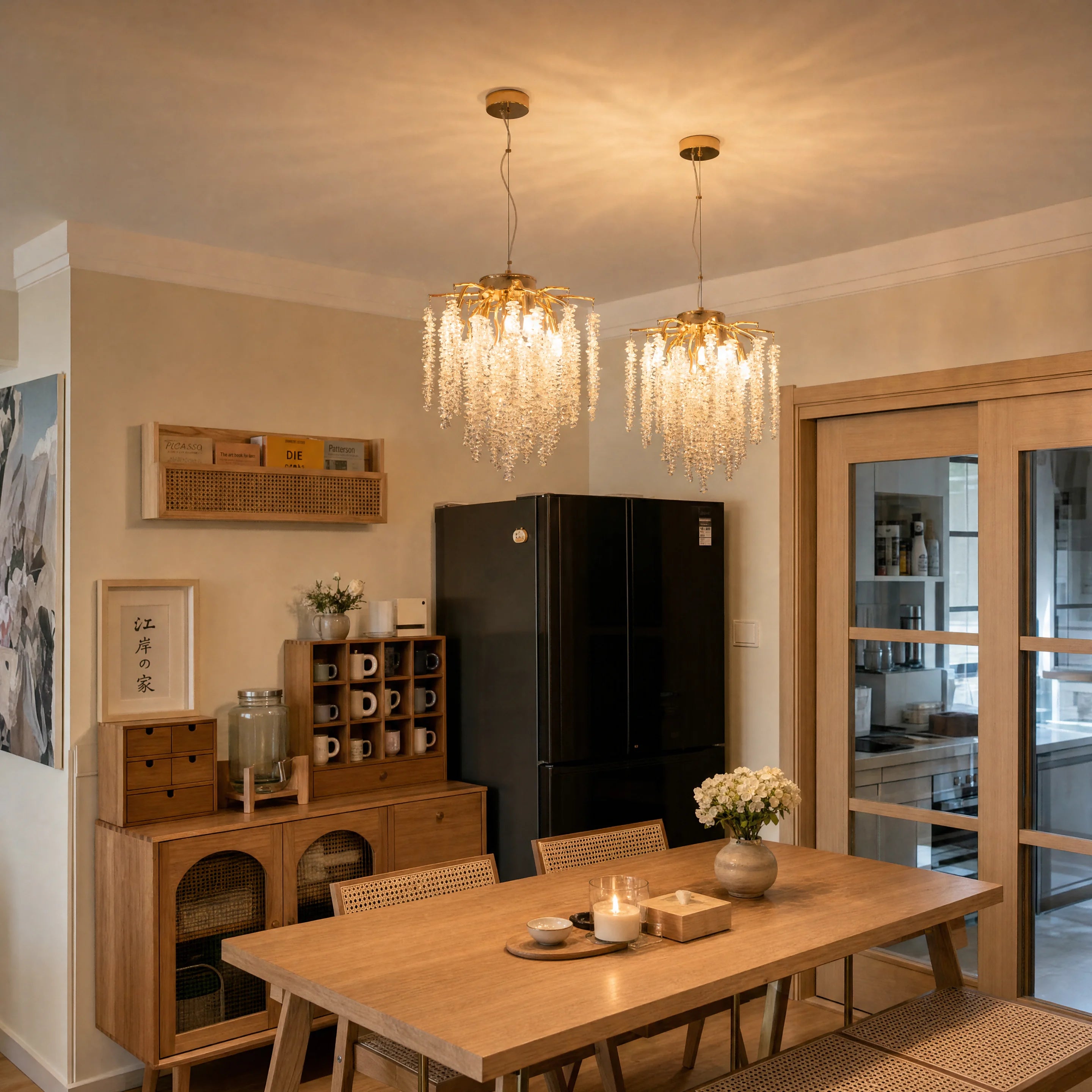 Modern Gold Crystal Chandelier