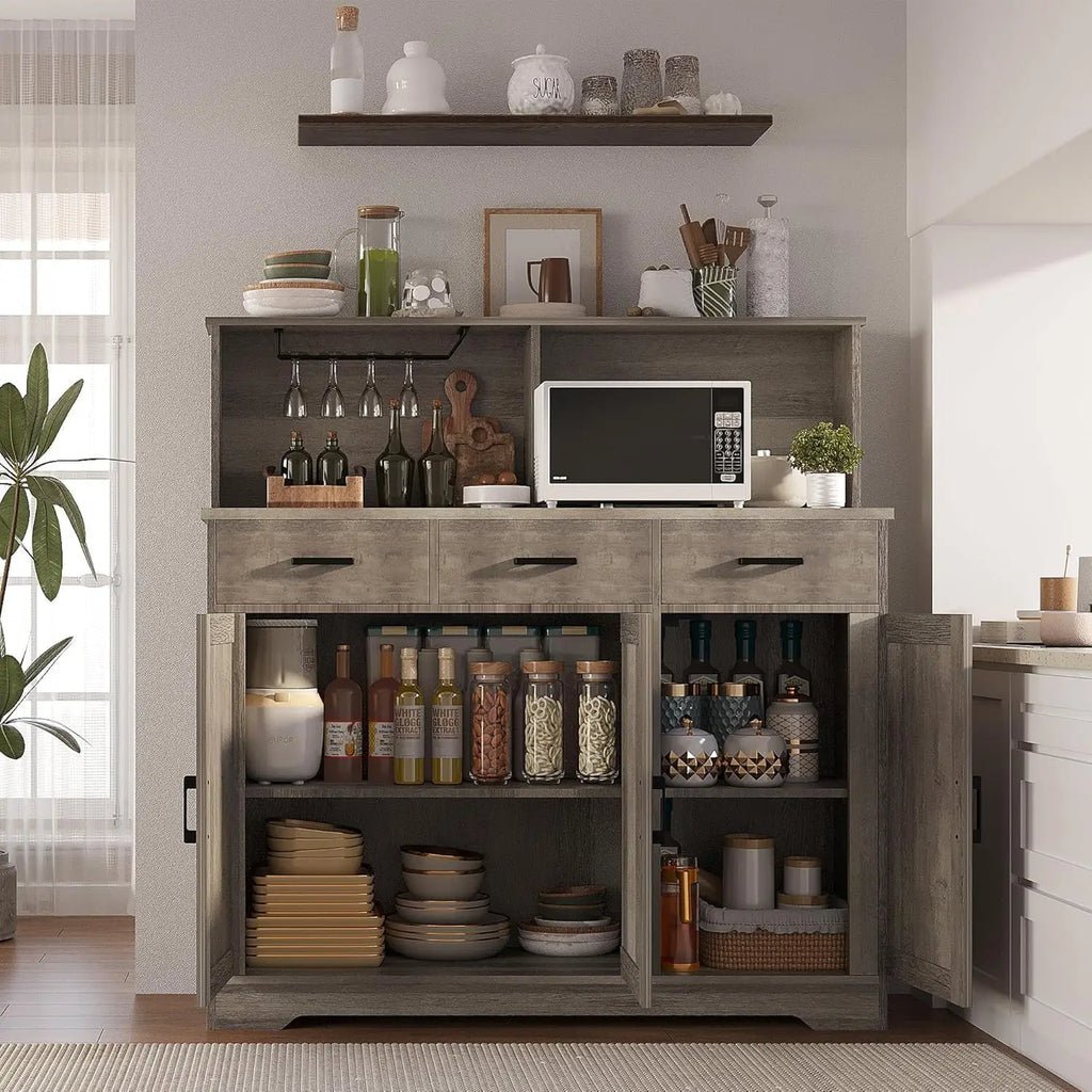 Farmhouse Sideboard Buffet with Barn Doors