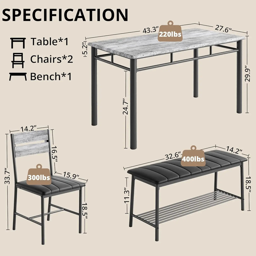 Dining Table Set for 4