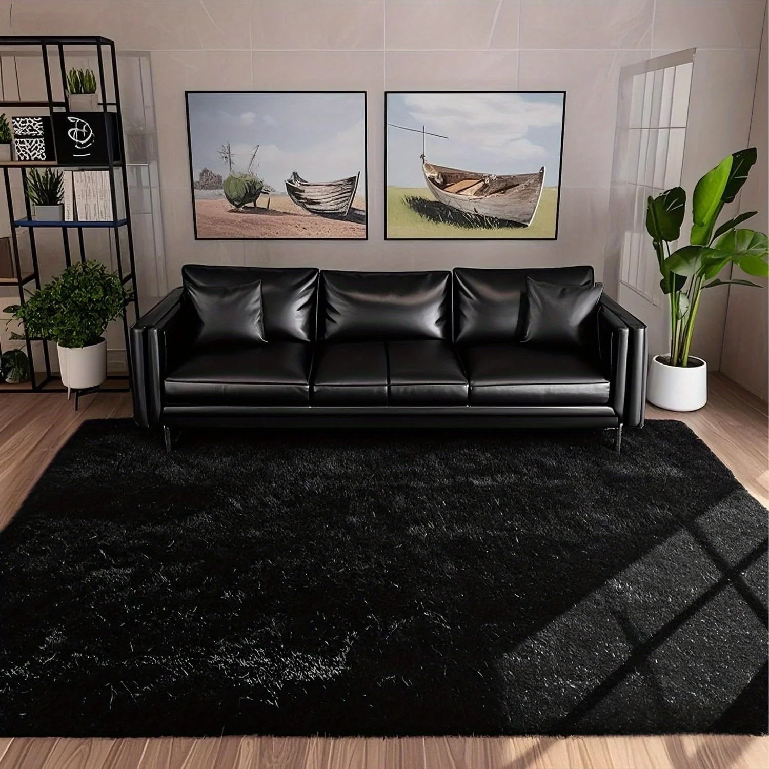 Large plush decorative area rug