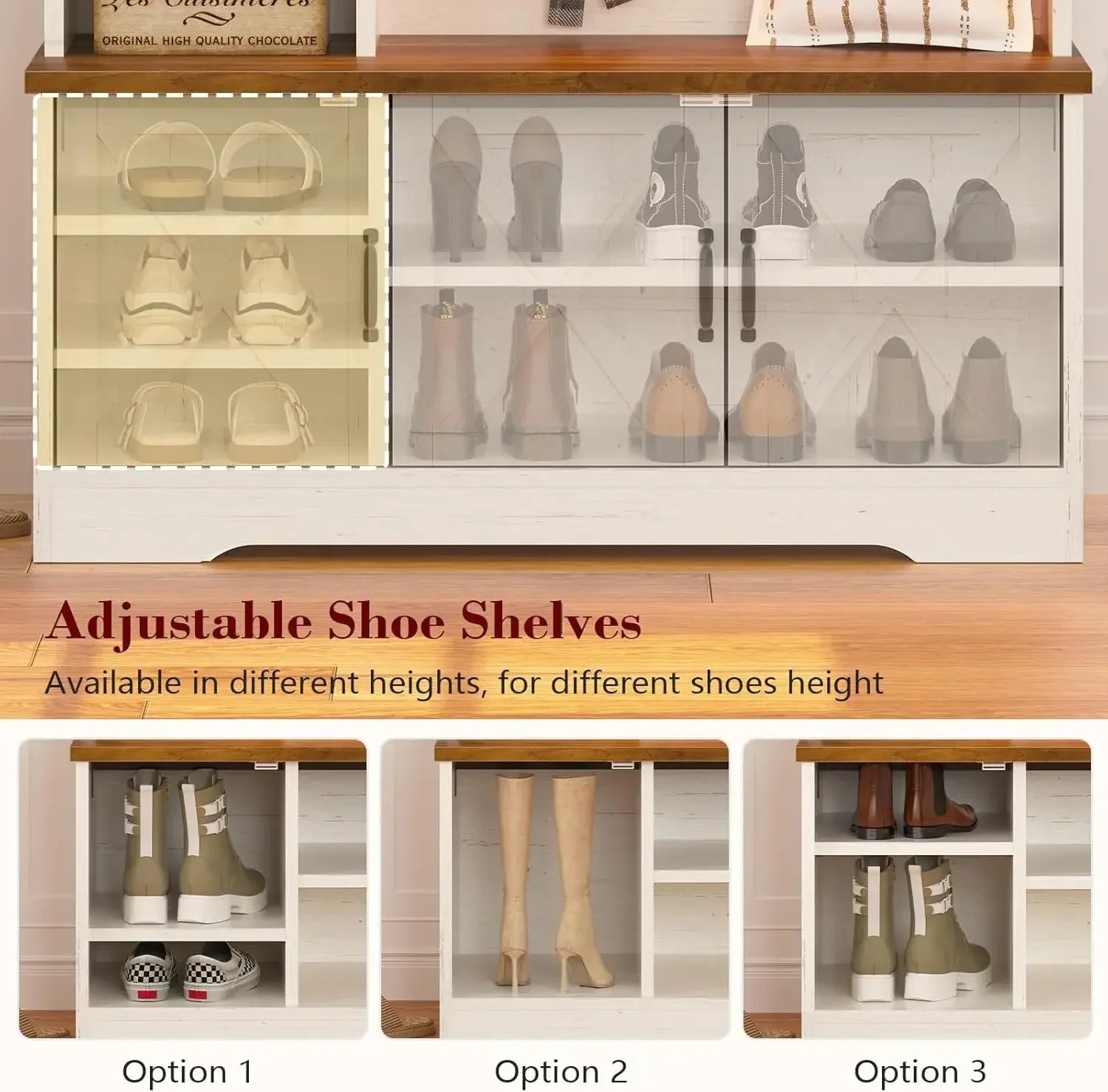Farmhouse Hall Tree with Bench and Shoe Storage