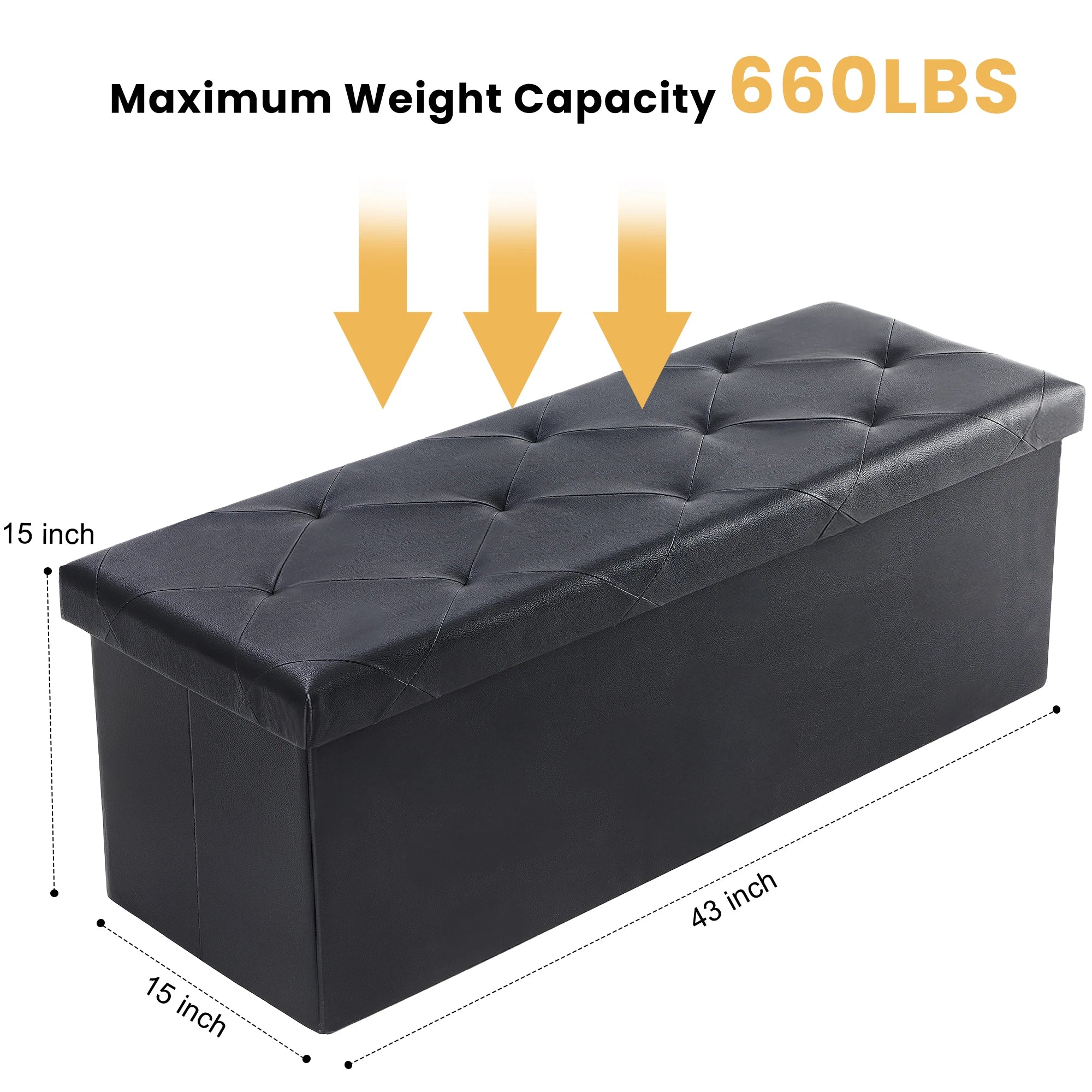 Leather Folding Ottoman Storage Footstool