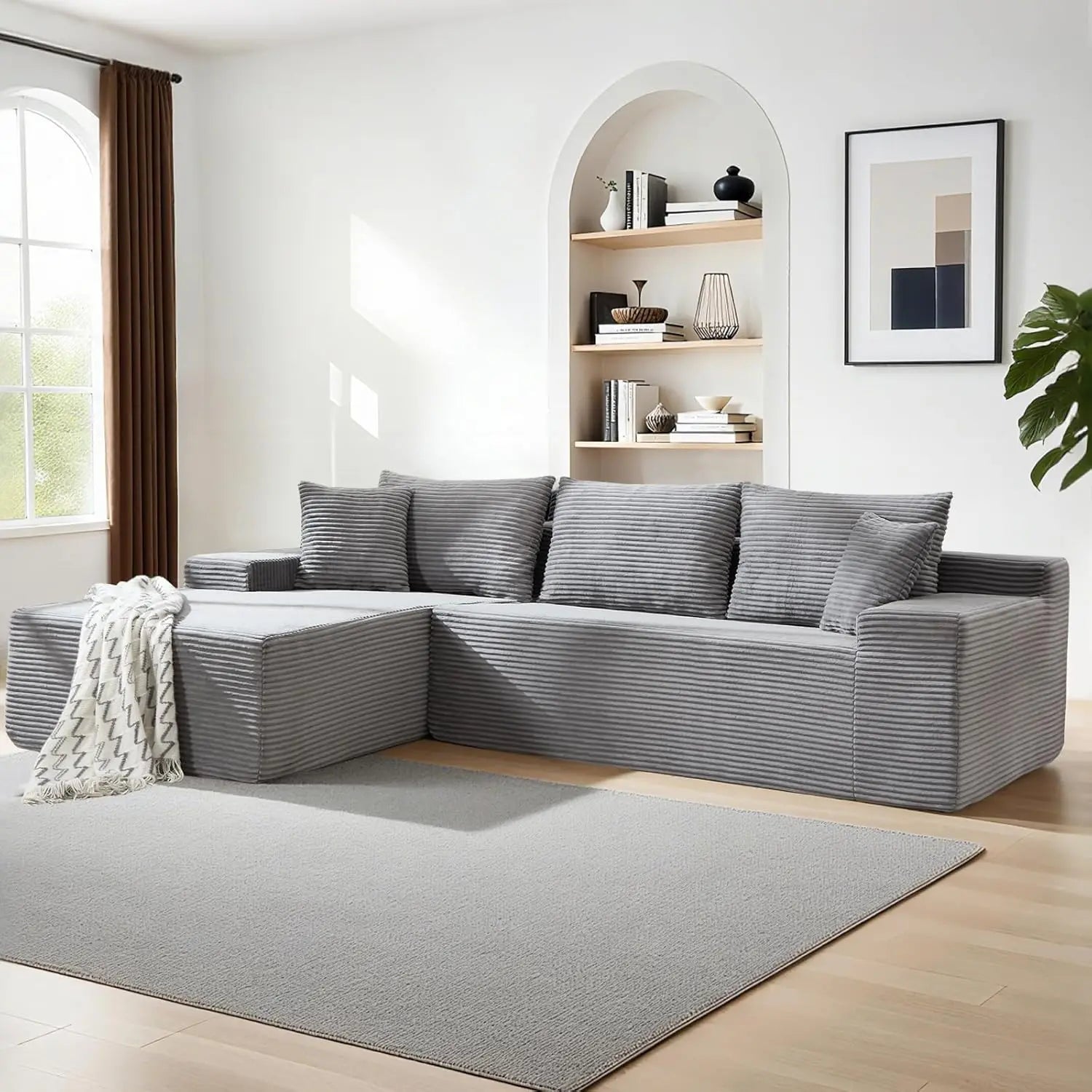 Modular Sectional Couch with L-Shape Chaise