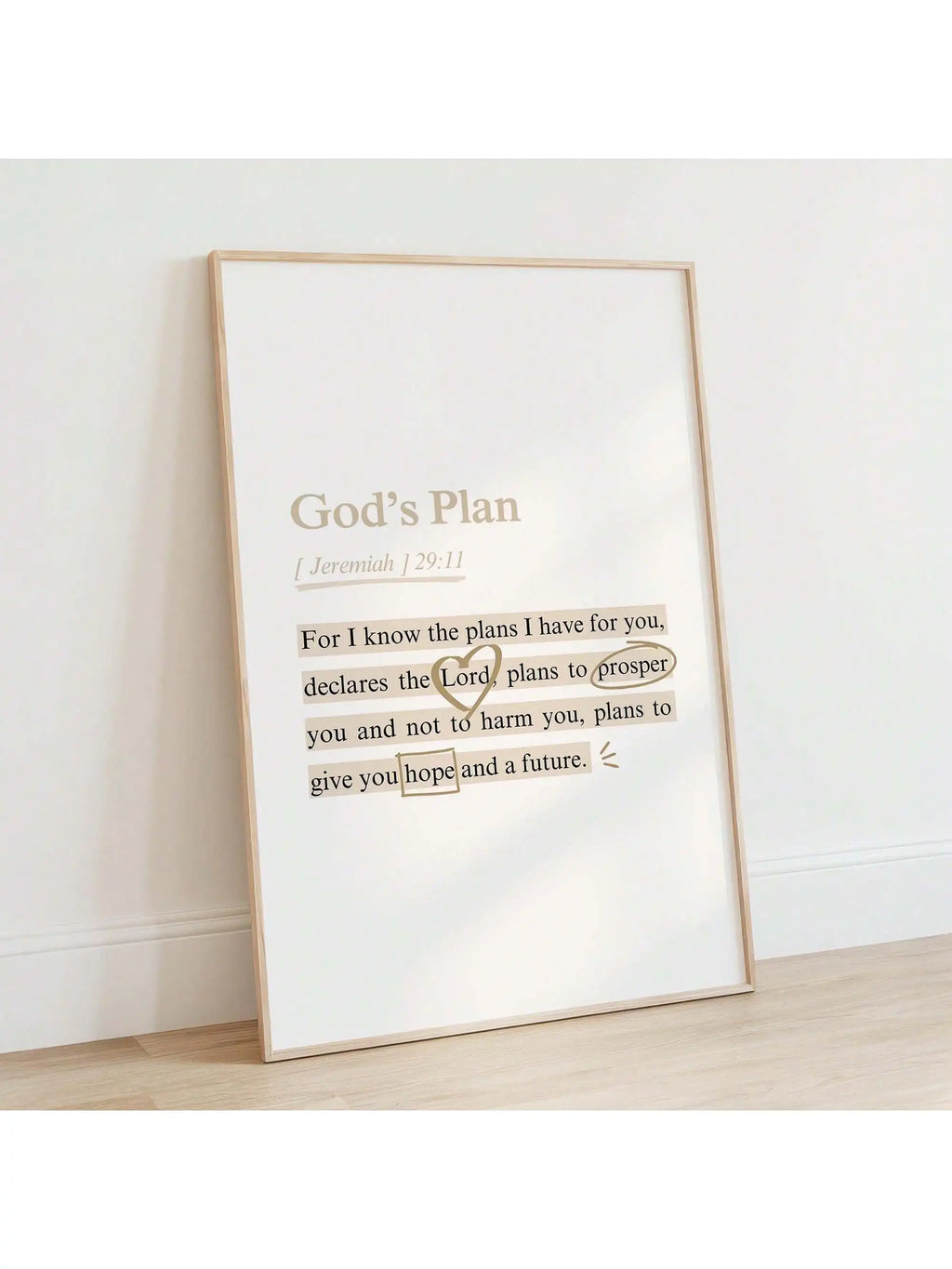 Jeremiah 29:11 Bible Verse Wall Art