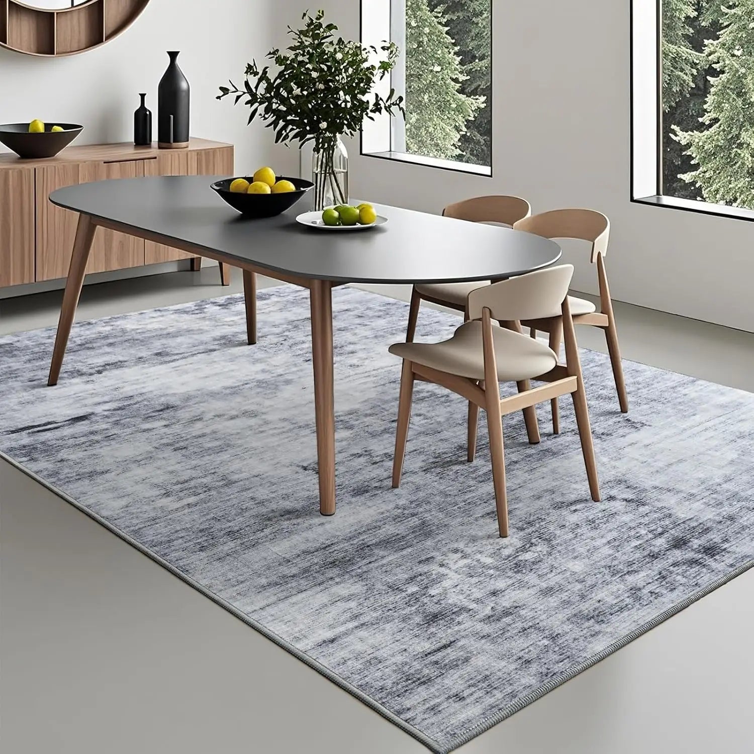 Abstract Washable Area Rug