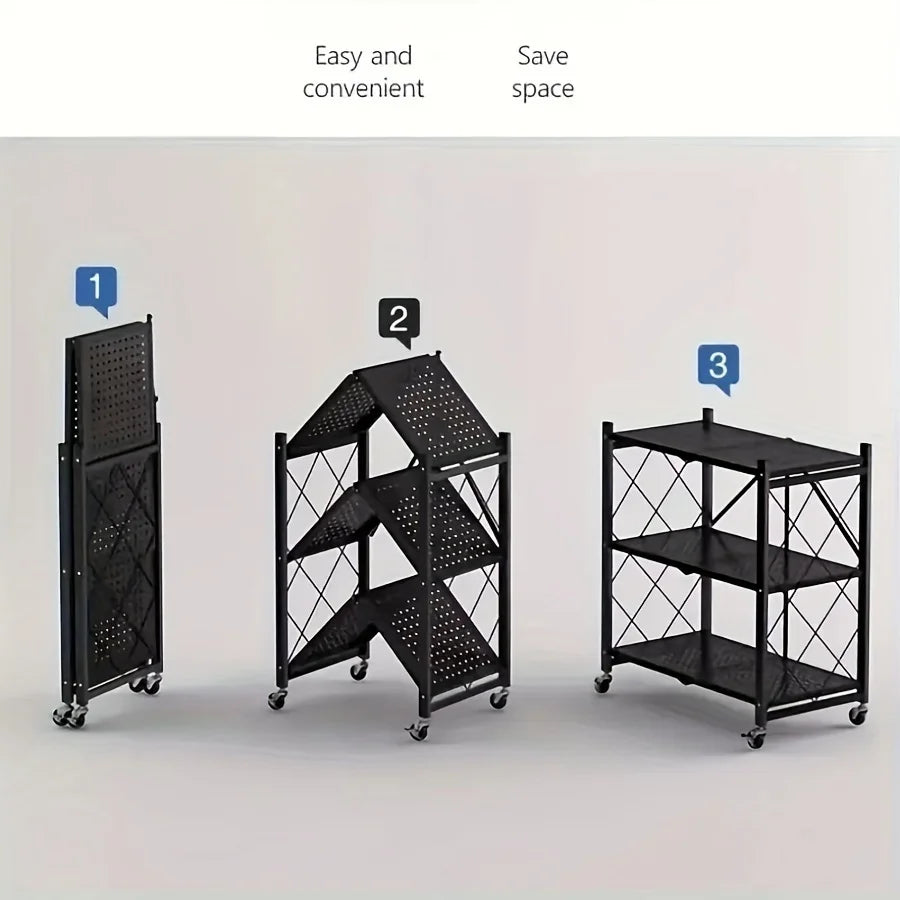 3/4/5-layer Heavy-duty Foldable Metal Storage Rack