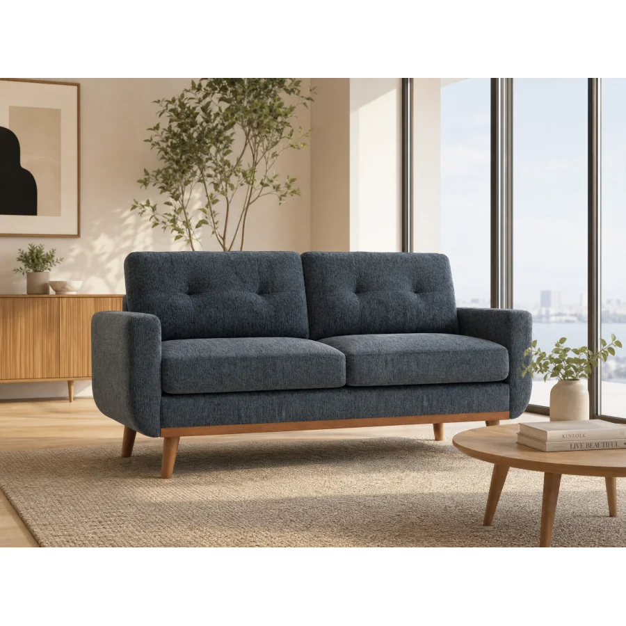 Mid-Century Modern Upholstered Loveseat
