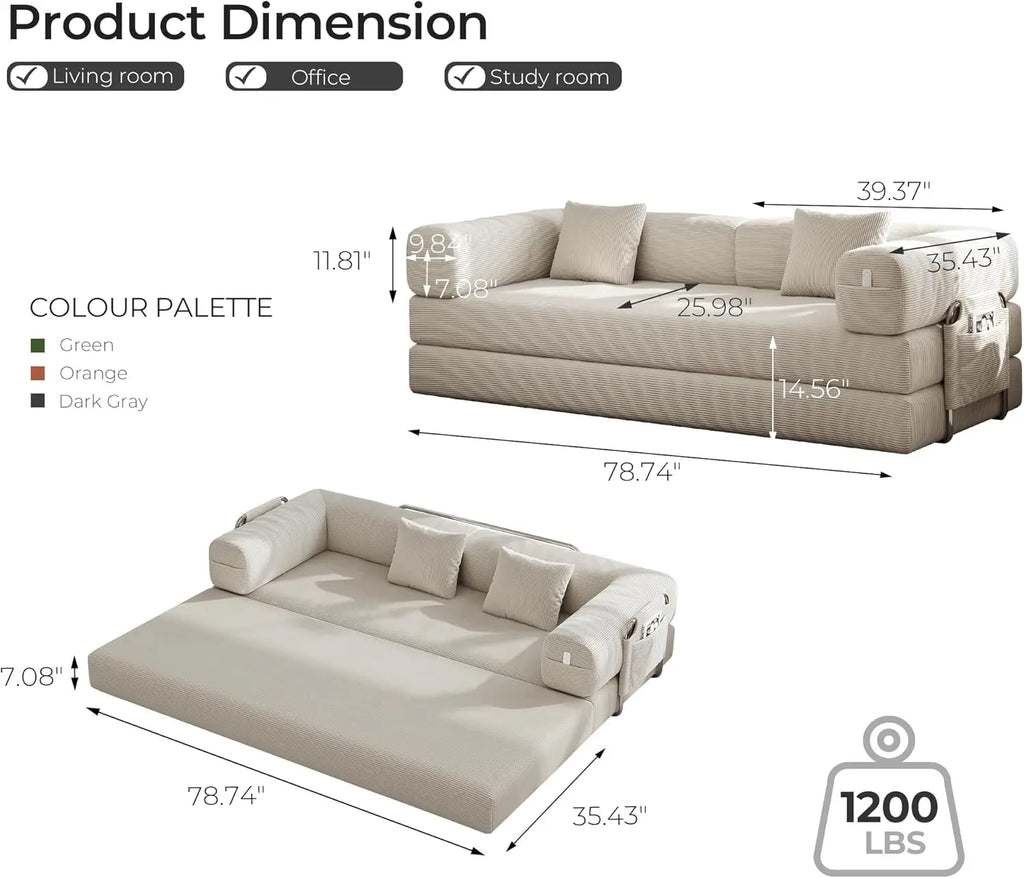 Boneless Convertible Folding Sofa Bed