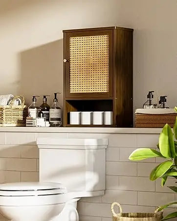 Bathroom Wall Mounted Rattan Cabinet