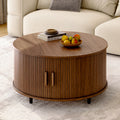 Modern Round Coffee Table with Storage