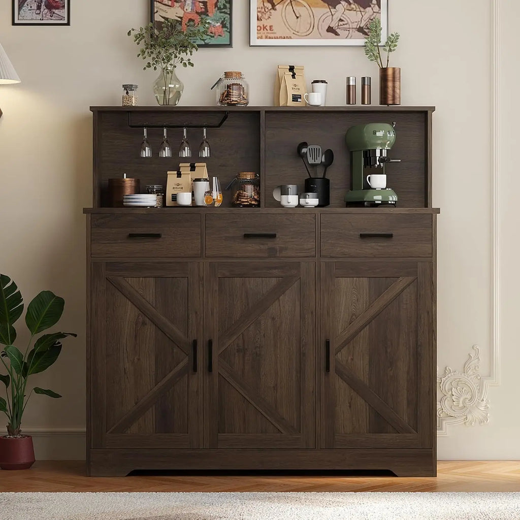 Farmhouse Sideboard Buffet with Barn Doors
