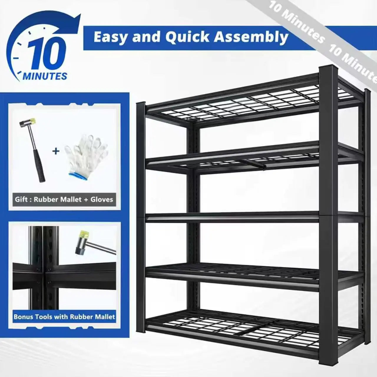 Adjustable Metal Double Layer Column Shelving