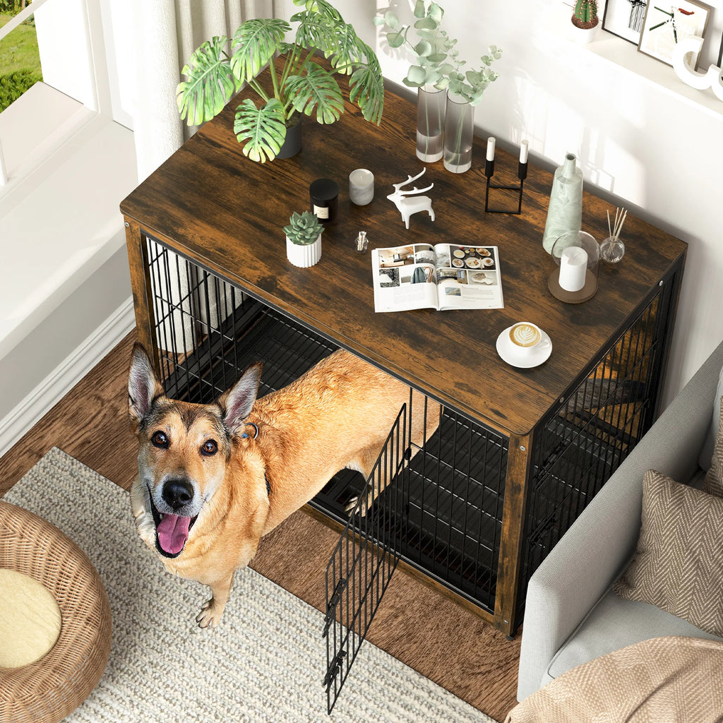 Pet Cage Kennels with 2 Doors and Removable Tray, S, M, 2 Sizes