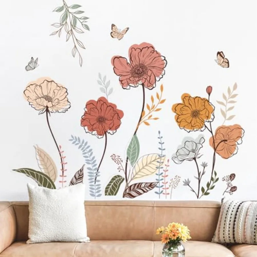 Boho Flower Wall Stickers