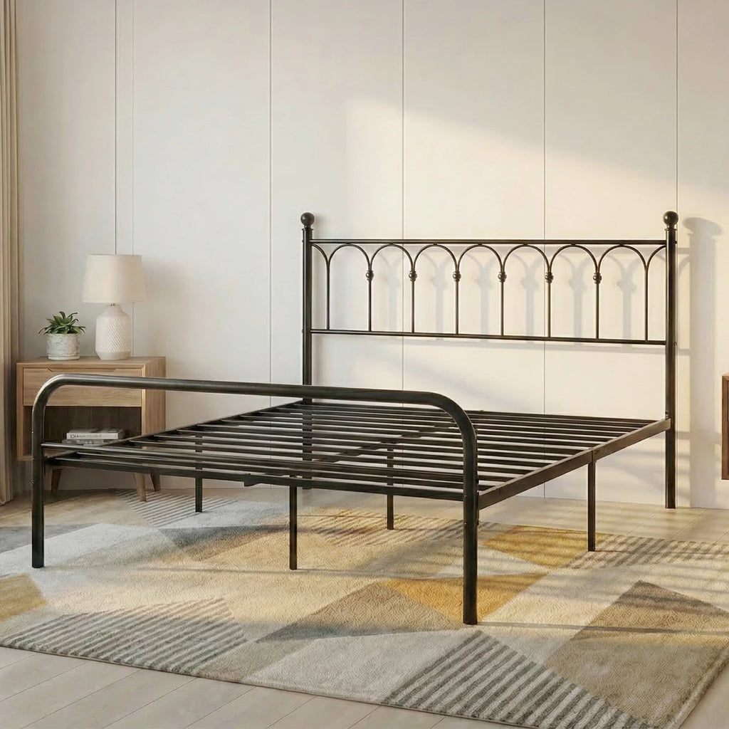 Square Metal Platform Bed Frame Heavy Duty