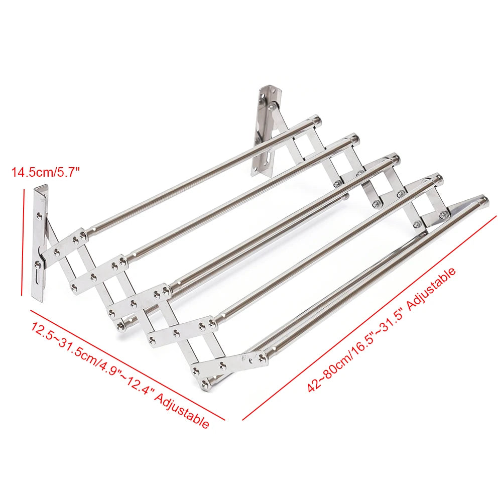 Stainless Steel Wall Mounted Towel or Laundry Drying Rack