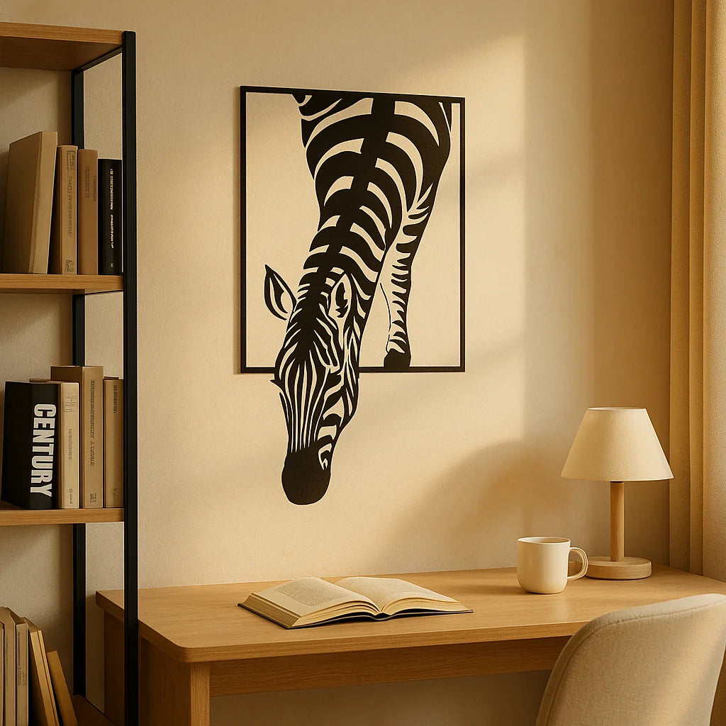 Zebra Wall Art Metal Sculpture