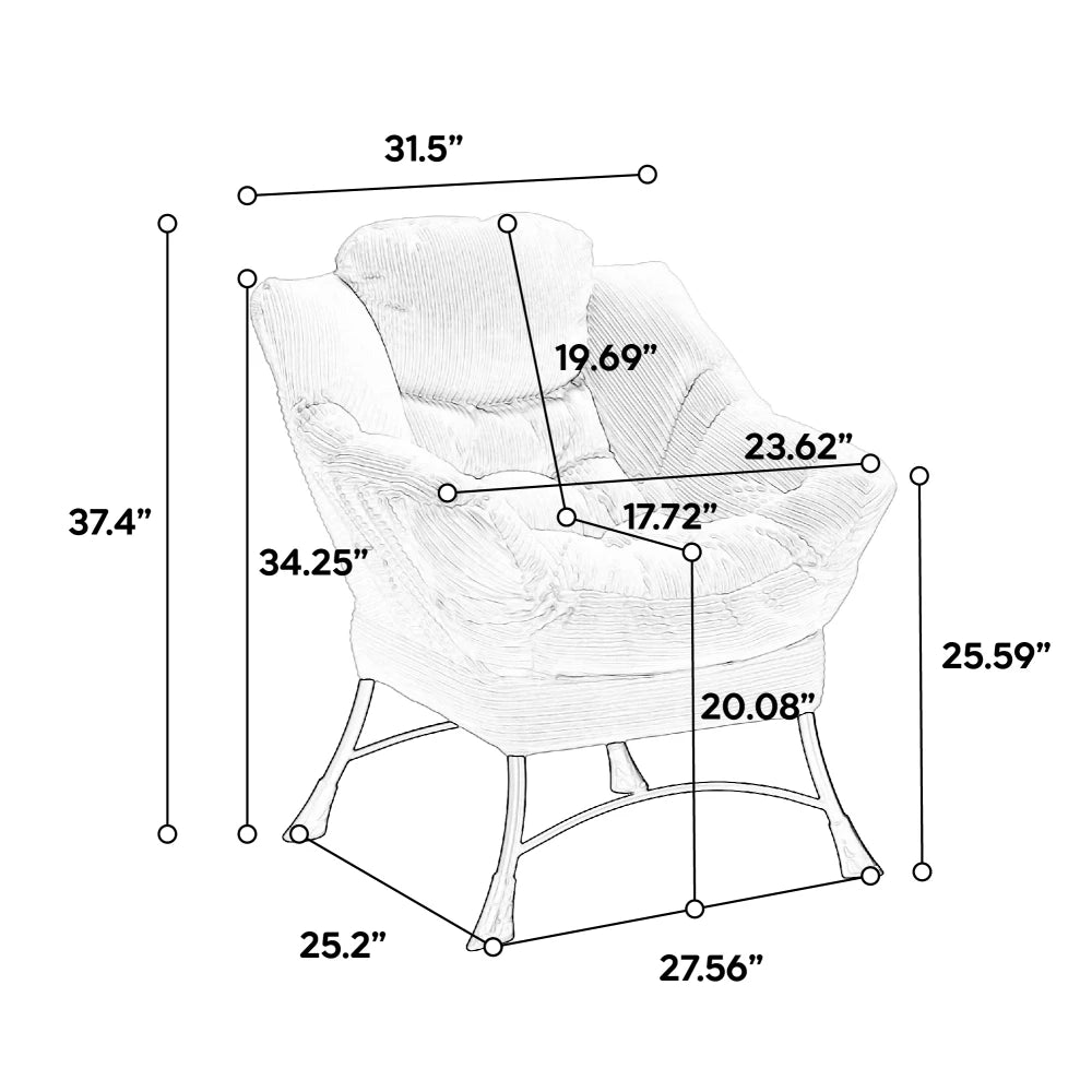 Modern Lazy Chair with Ottoman
