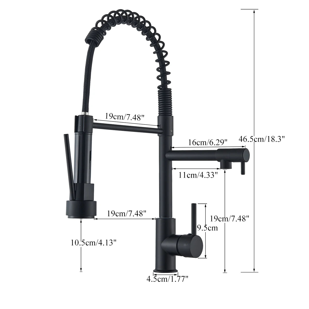 Pull Down Kitchen Faucet with Dual Spout