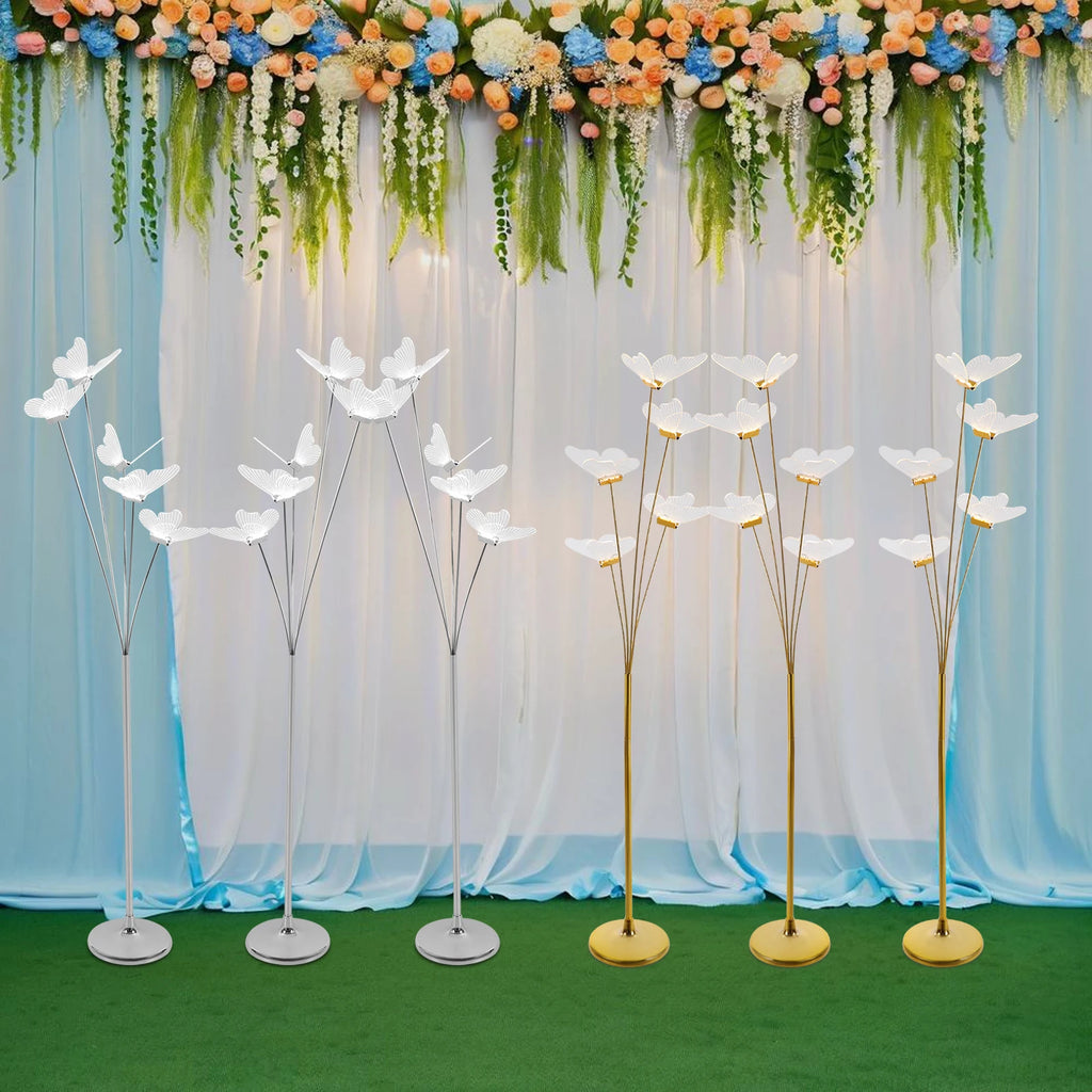 Silver Butterfly Floor Lamp
