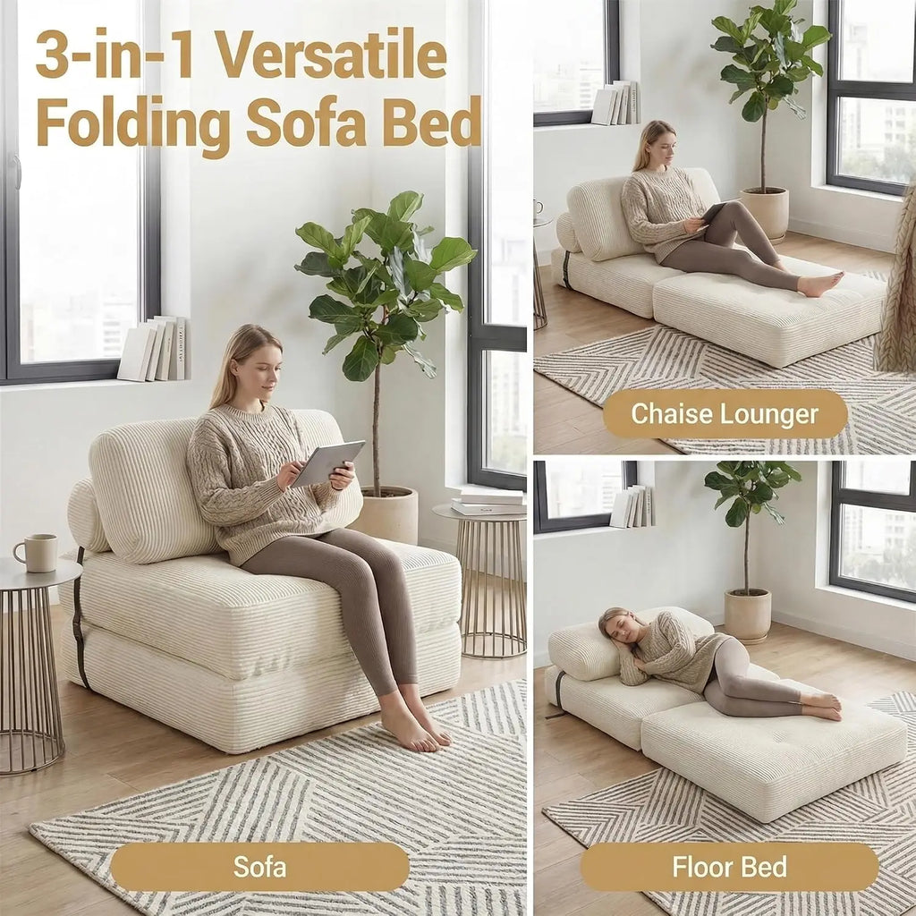 Convertible Folding Sofa Bed with Pillow