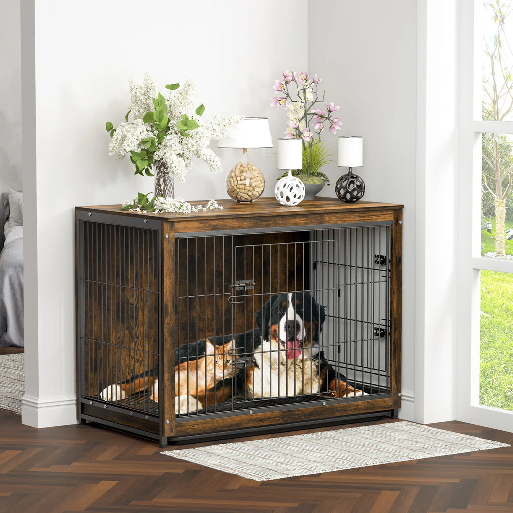 Pet Cage Kennels with 2 Doors and Removable Tray, S, M, 2 Sizes