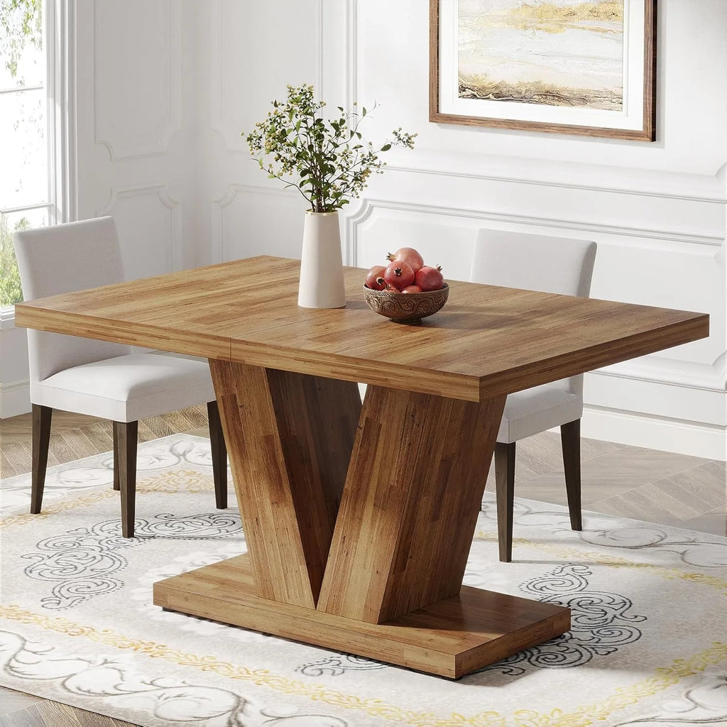 Heavy Duty Pedestal Farmhouse Dining Table