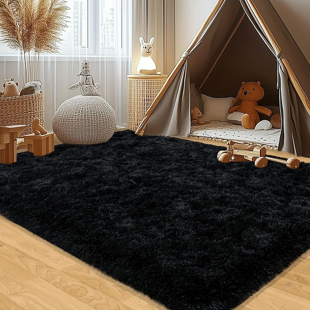 Large plush decorative area rug