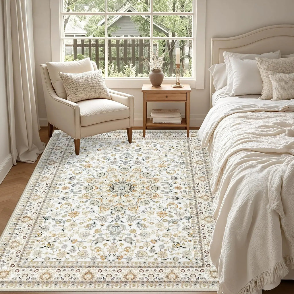 5x7 Washable Vintage Boho Area Rug