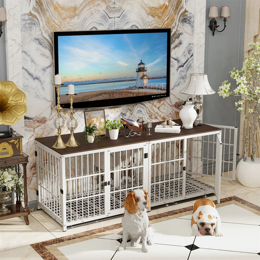 White Furniture Style Dog Crate X-Large Dogs