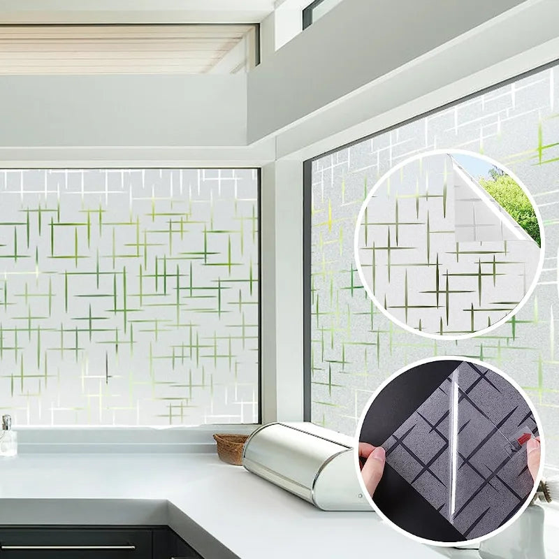 Cross Pattern Privacy Frosted Glass Window Sticker