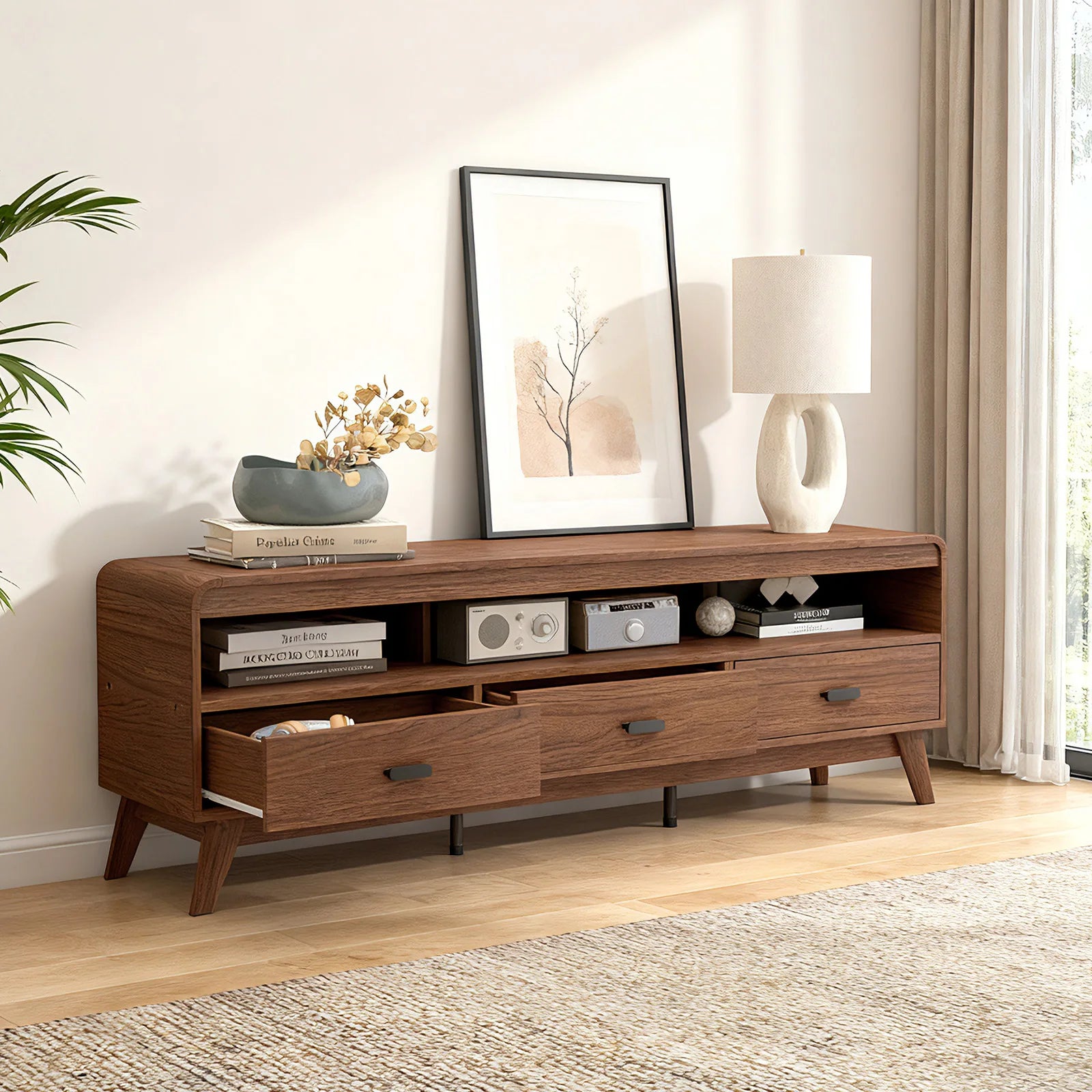 Mid Century Modern Entertainment Center TV Cabinet