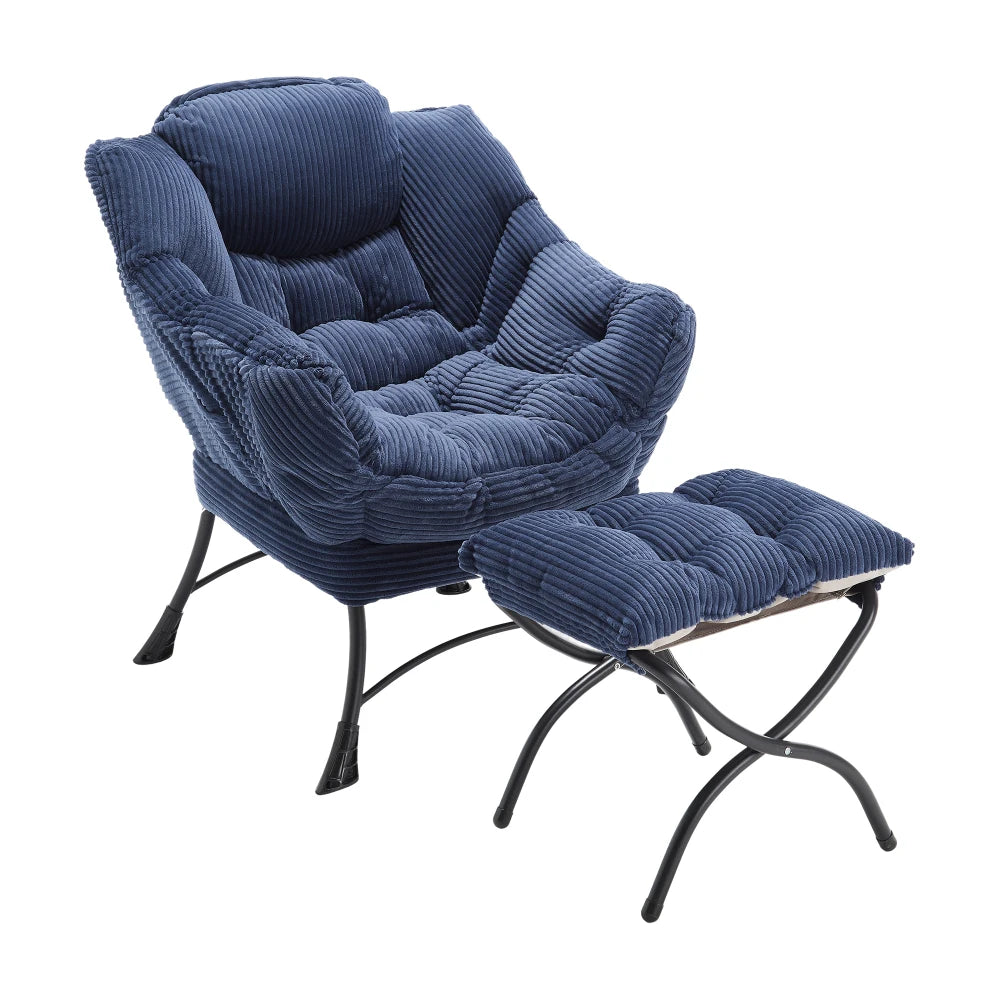 Modern Lazy Chair with Ottoman