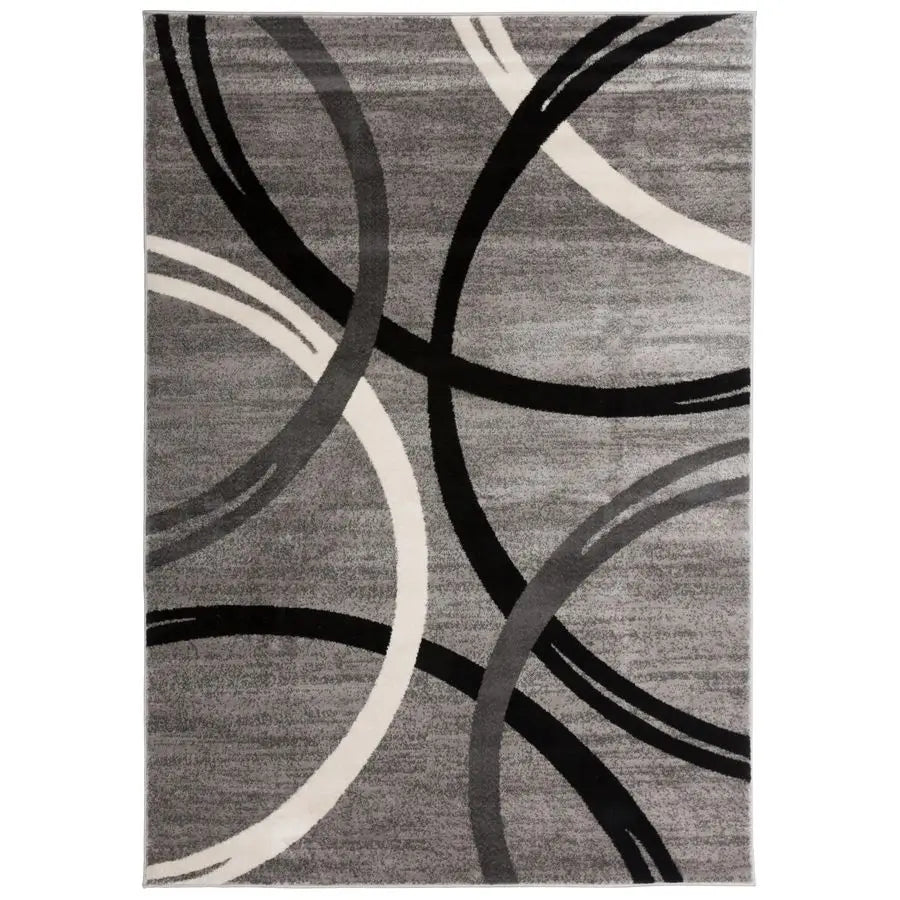 Wavy Circles Design Area Rug