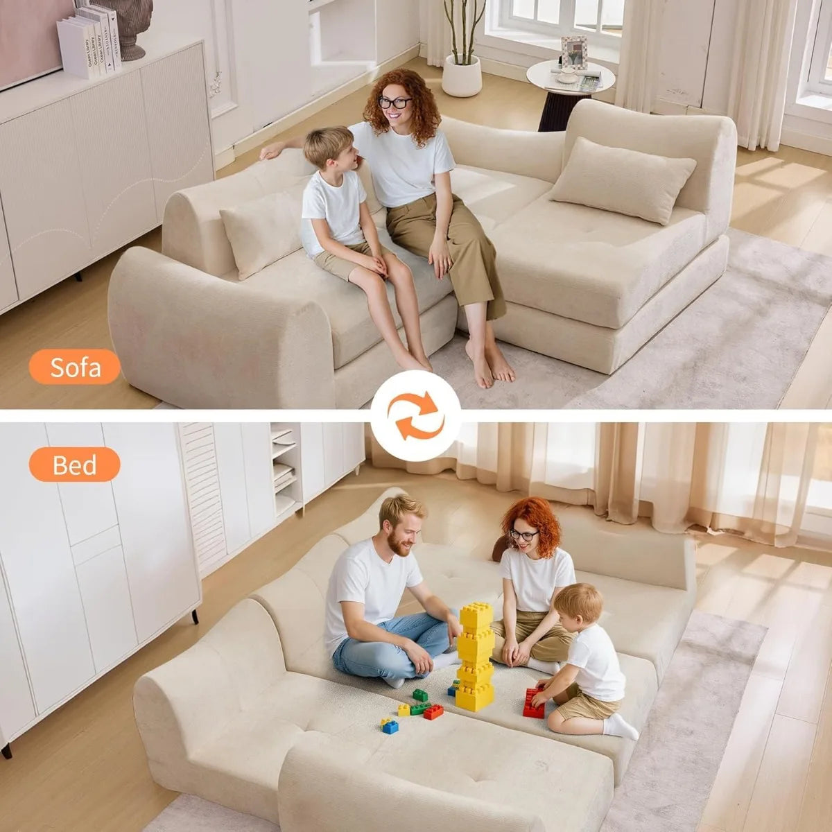 Modular Sectional Boneless Couch