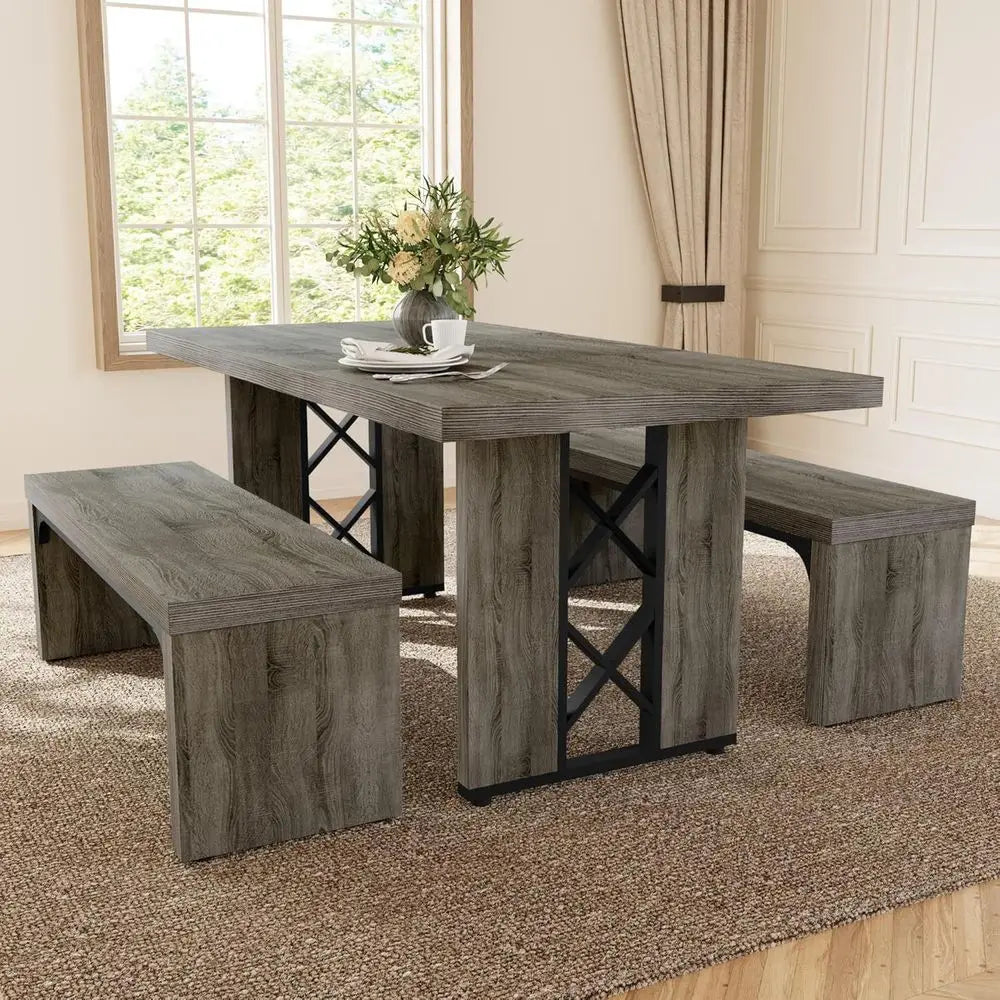 Grey 6-Person Kitchen Nook