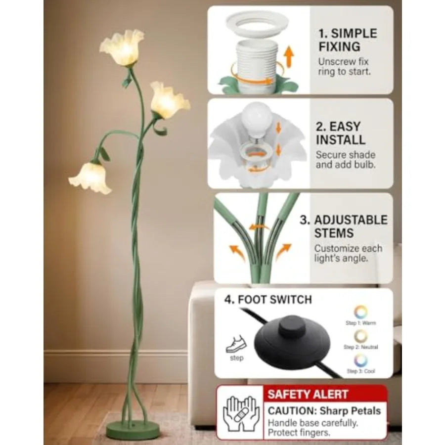 Vintage Flower Floor Lamp