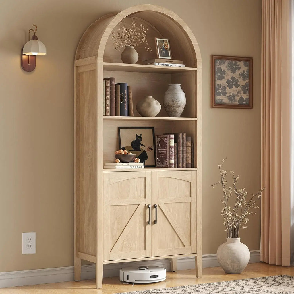 Farmhouse Arched 5-Tier Bookshelf