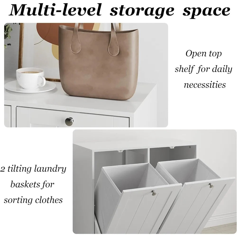 Tilt-Out Double Laundry Hamper