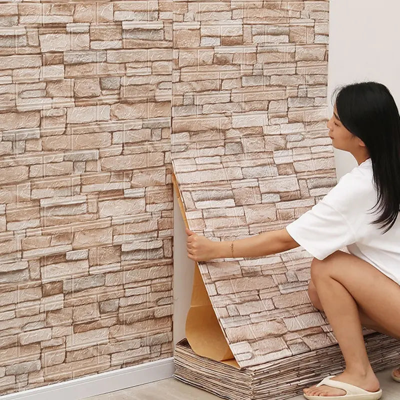 Retro 3D Brick Wallpaper