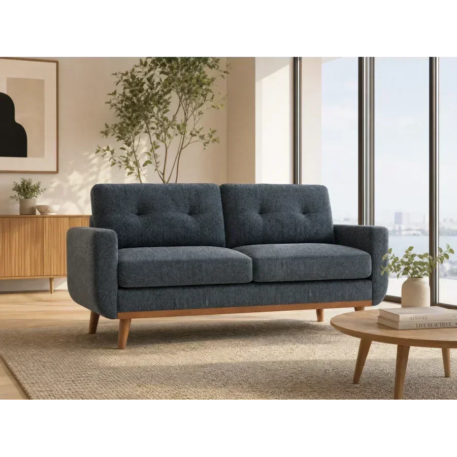 Mid-Century Modern Upholstered Loveseat