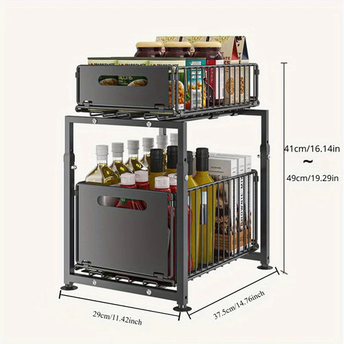 2 Tier Slide Out Cabinet Organizer
