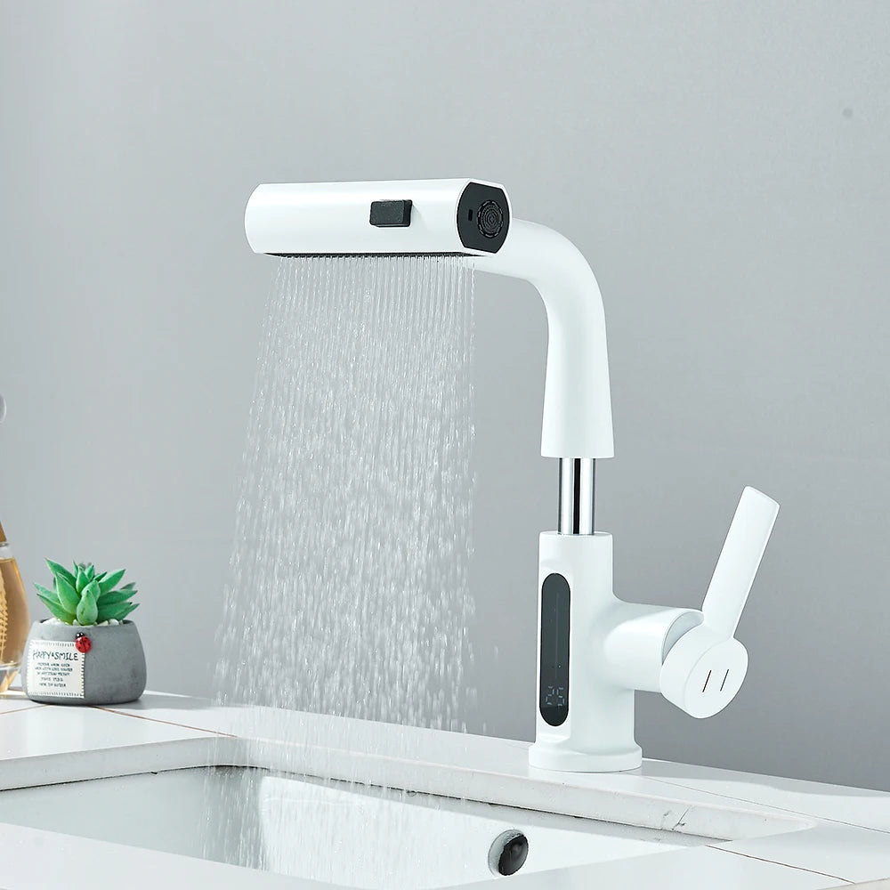 White Rainfall Basin Faucet