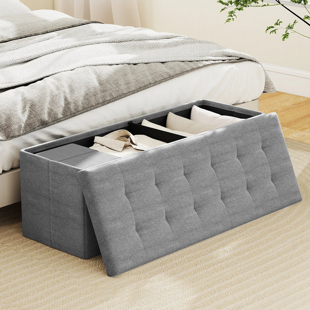Fabric Folding Storage Ottoman Storage Chest
