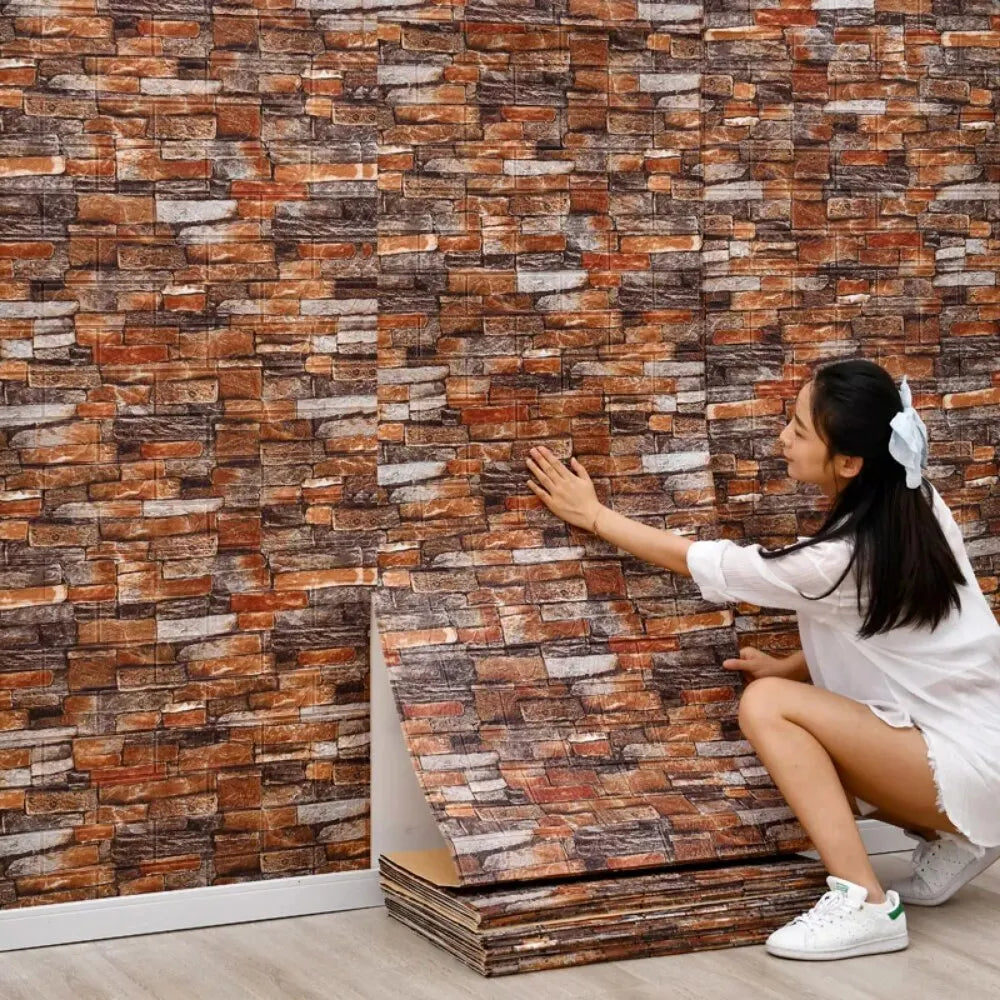 Retro 3D Brick Wallpaper