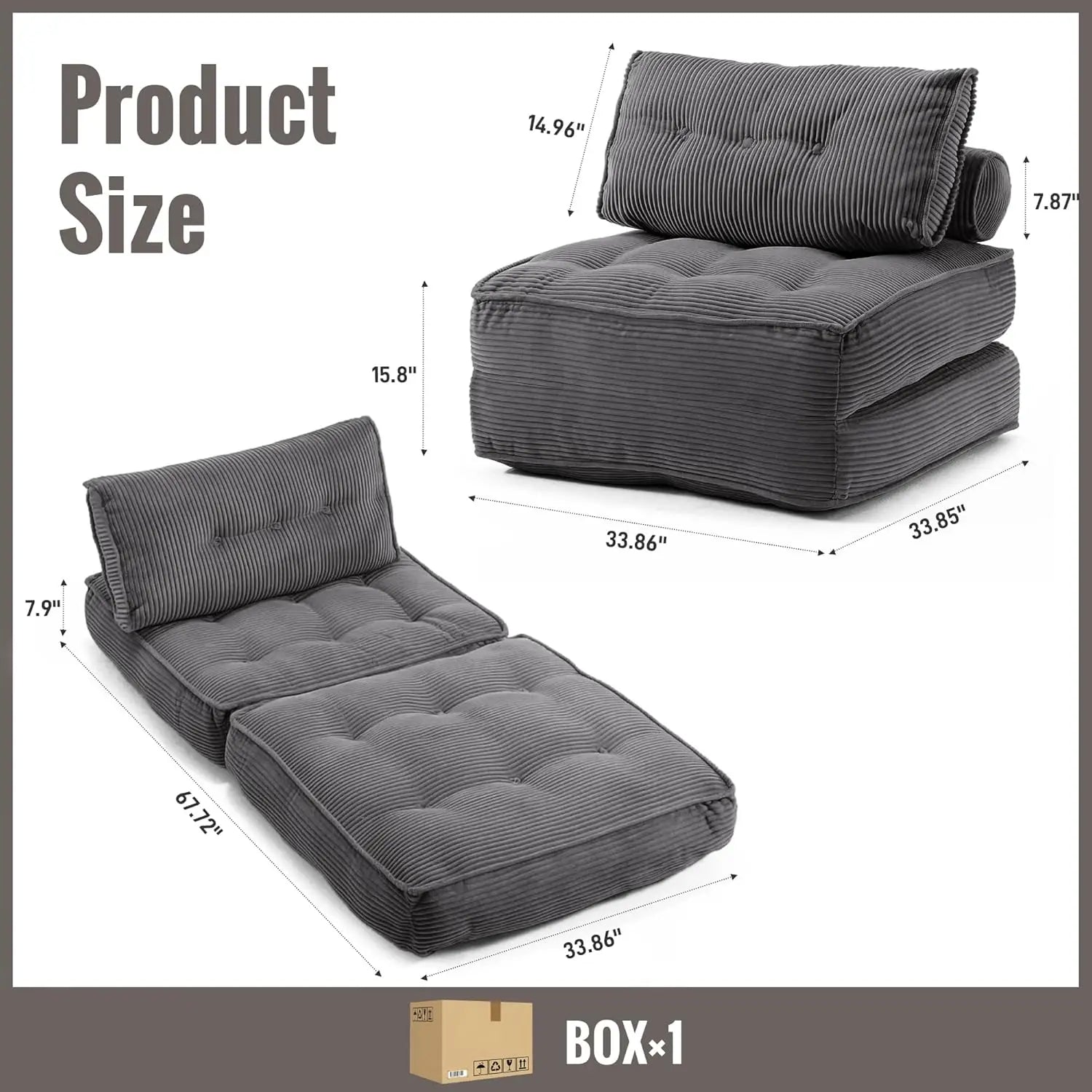 Convertible Boneless Folding Sofa Bed
