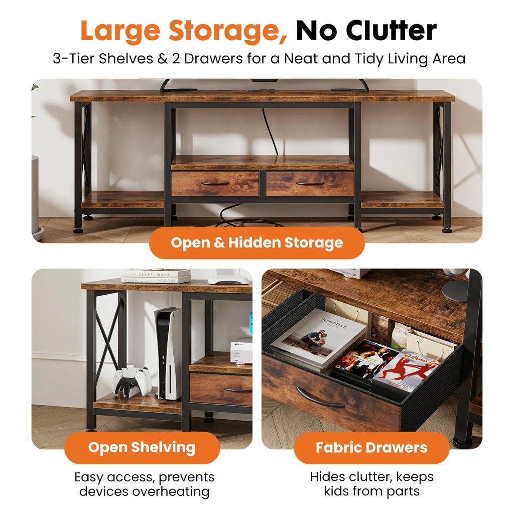 Wooden TV Stand For Up To 70/75 Inch TV