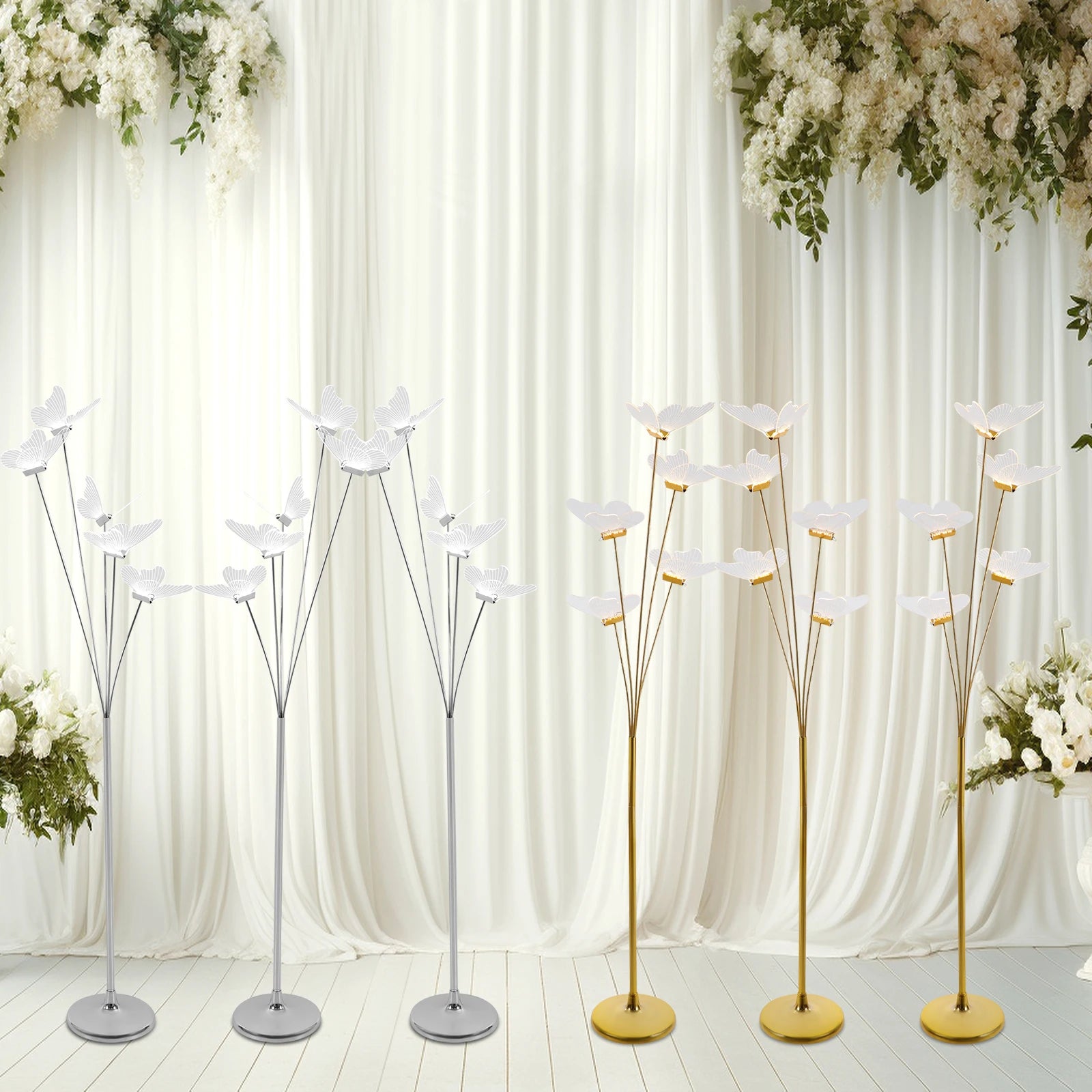 Silver Butterfly Floor Lamp